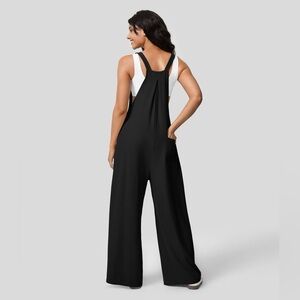 HALARA Adjustable Strap Button Multiple Pockets Plicated Waffle Overalls XS